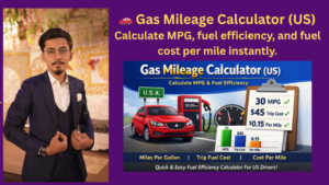 🚗 Gas Mileage Calculator (US) 
